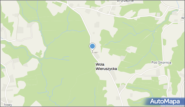 Wola Wieruszycka, Wola Wieruszycka, mapa Wola Wieruszycka