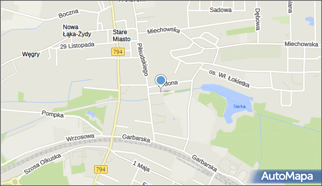 Wolbrom, Wodna, mapa Wolbrom