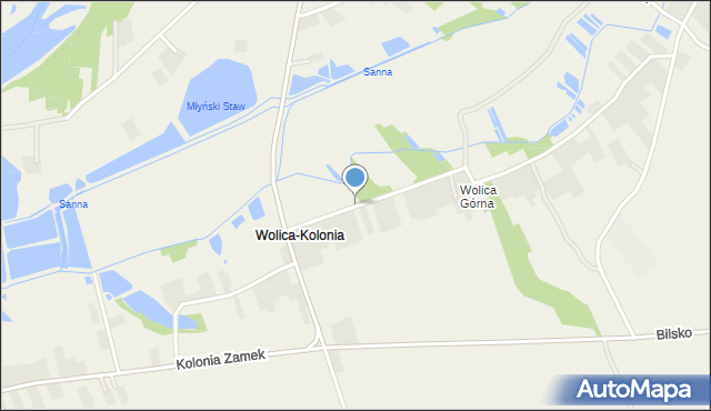 Wolica-Kolonia gmina Modliborzyce, Wolica-Kolonia, mapa Wolica-Kolonia gmina Modliborzyce