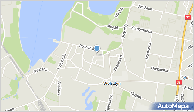 Wolsztyn, Wodna, mapa Wolsztyn