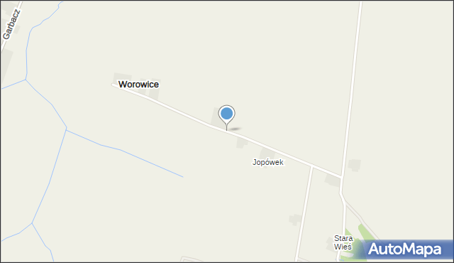 Worowice gmina Waśniów, Worowice, mapa Worowice gmina Waśniów