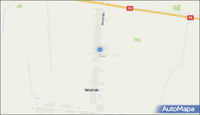 Woźniki gmina Wola Krzysztoporska, Woźniki, mapa Woźniki gmina Wola Krzysztoporska