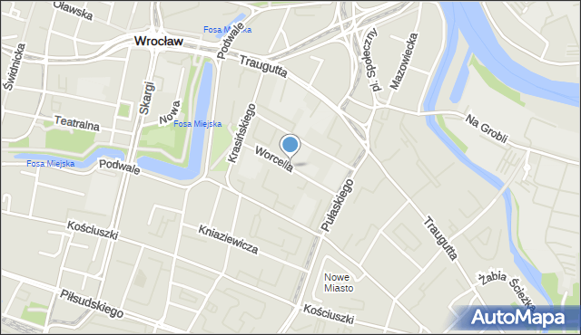 Wrocław, Worcella Stanisława, mapa Wrocławia