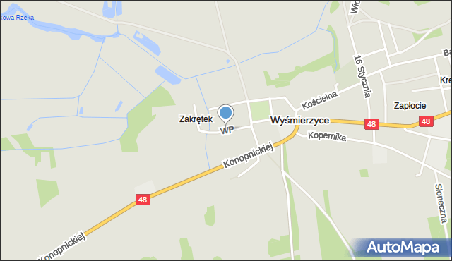 Wyśmierzyce, Wojska Polskiego, mapa Wyśmierzyce