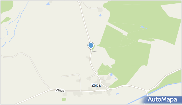 Zbica, Wołcz, mapa Zbica