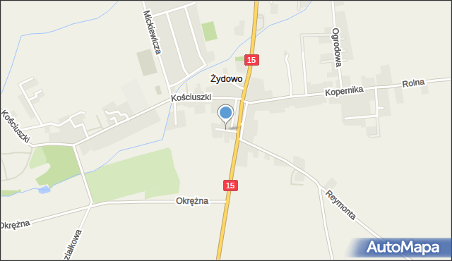Żydowo gmina Czerniejewo, Wodna, mapa Żydowo gmina Czerniejewo