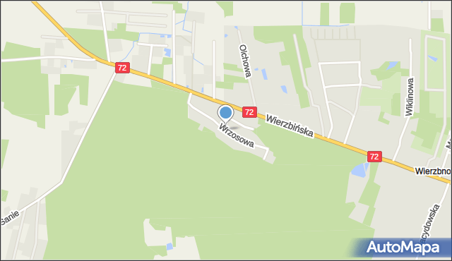 Aleksandrów Łódzki, Wrzosowa, mapa Aleksandrów Łódzki