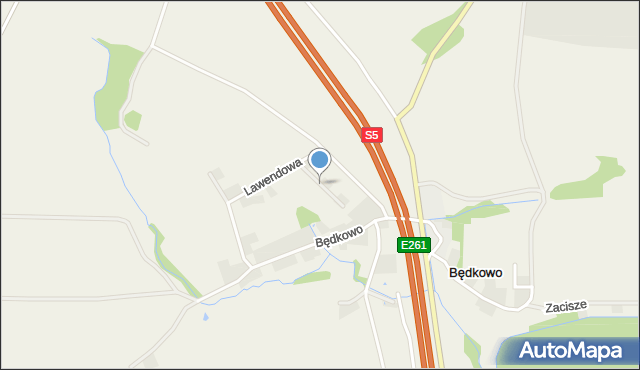 Będkowo, Wrzosowa, mapa Będkowo