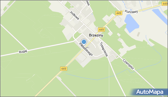 Brzeziny powiat kaliski, Wrocławska, mapa Brzeziny powiat kaliski