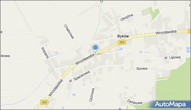 Byków, Wrocławska, mapa Byków