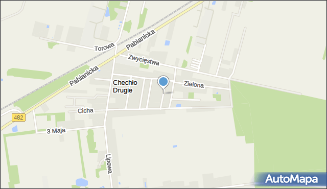 Chechło Drugie, Wrzosowa, mapa Chechło Drugie