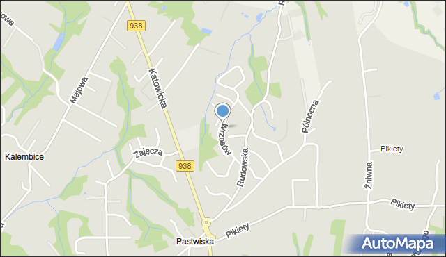 Cieszyn, Wrzosów, mapa Cieszyna