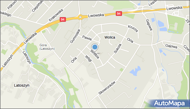 Dębica, Wróbla, mapa Dębicy