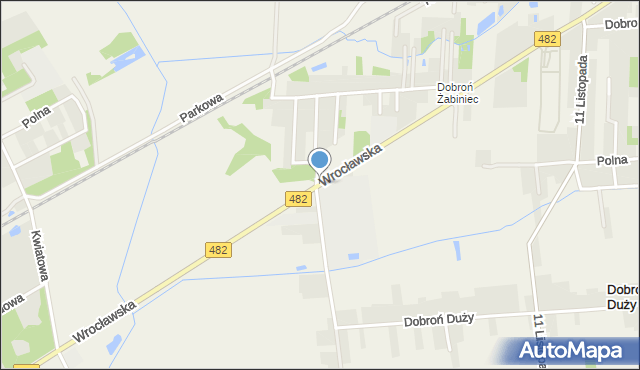 Dobroń, Wrocławska, mapa Dobroń