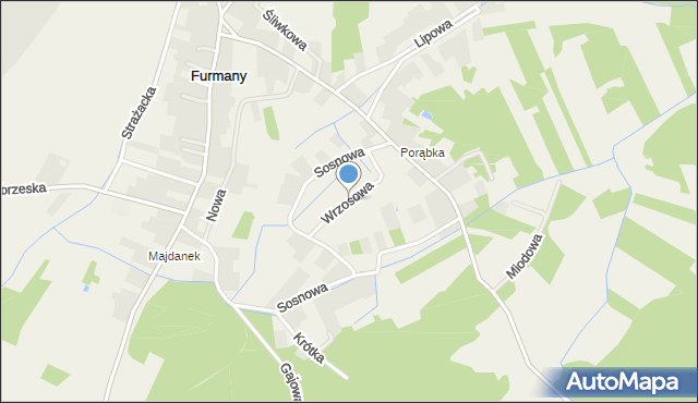 Furmany, Wrzosowa, mapa Furmany