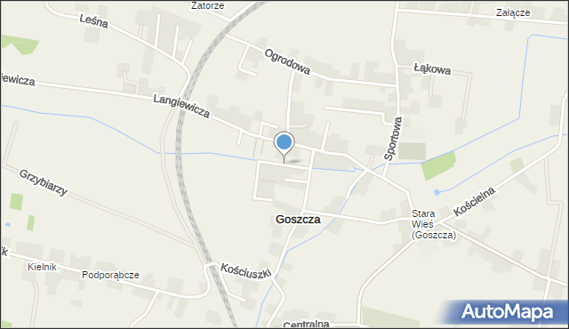 Goszcza, Wrzosowa, mapa Goszcza