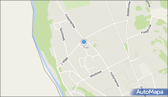 Gubin, Wrzosowa, mapa Gubin