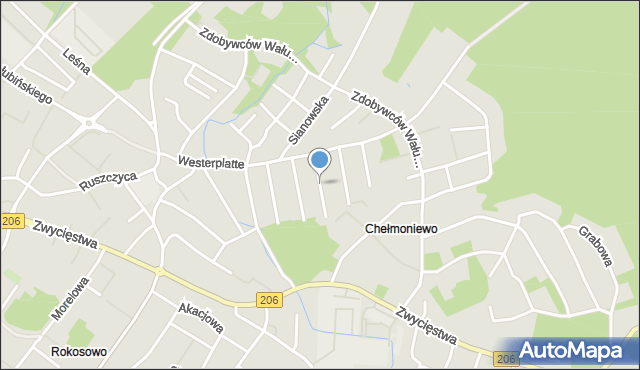 Koszalin, Wrześniowa, mapa Koszalina