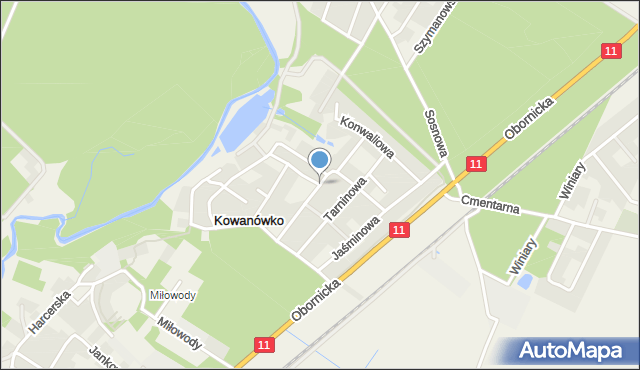 Kowanówko, Wrzosowa, mapa Kowanówko