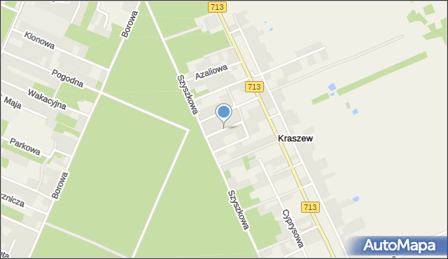 Kraszew gmina Andrespol, Wrzosowa, mapa Kraszew gmina Andrespol