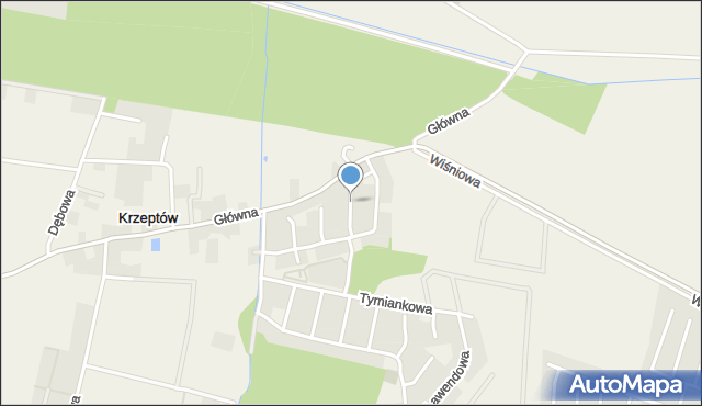 Krzeptów, Wrzosowa, mapa Krzeptów