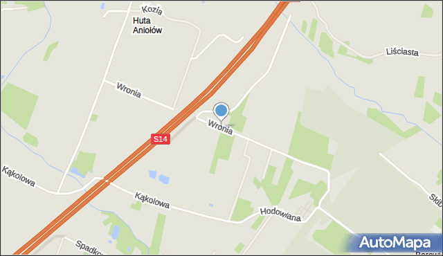 Łódź, Wronia, mapa Łodzi