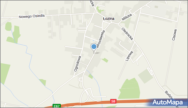 Łozina, Wrocławska, mapa Łozina