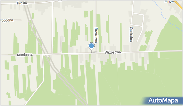 Mniów, Wrzosowa, mapa Mniów