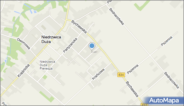 Niedrzwica Duża, Wrzosowa, mapa Niedrzwica Duża