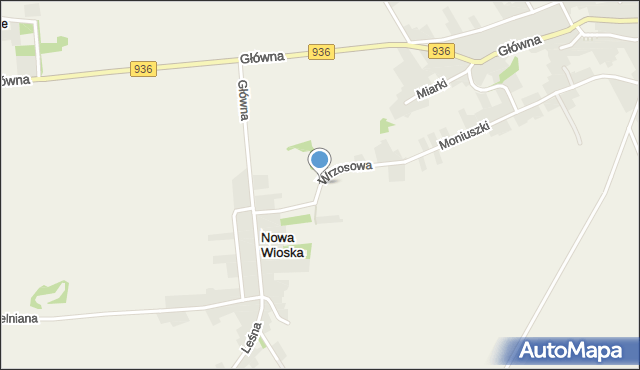 Nowa Wioska gmina Krzyżanowice, Wrzosowa, mapa Nowa Wioska gmina Krzyżanowice