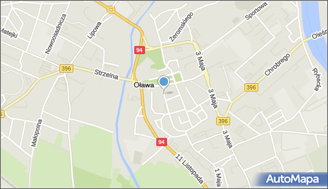 Oława, Wrocławska, mapa Oława