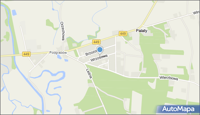 Palaty, Wrzosowa, mapa Palaty