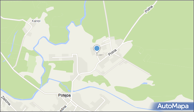 Potępa, Wrzosowa, mapa Potępa