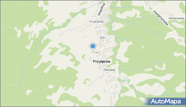 Przyłęków, Wrzosowa, mapa Przyłęków