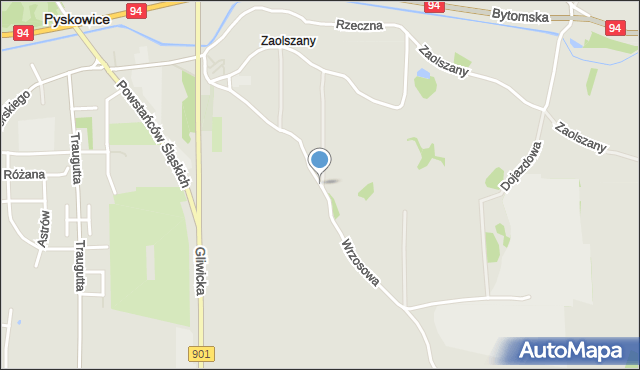 Pyskowice powiat gliwicki, Wrzosowa, mapa Pyskowice powiat gliwicki