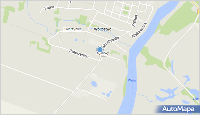 Pyzdry, Wrocławska, mapa Pyzdry