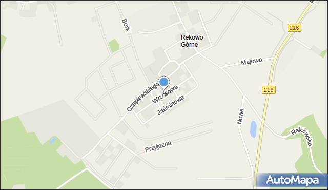 Rekowo Górne, Wrzosowa, mapa Rekowo Górne