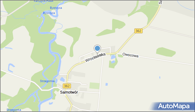 Samotwór, Wrocławska, mapa Samotwór