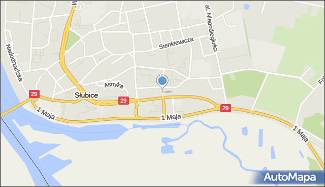 Słubice, Wrocławska, mapa Słubice