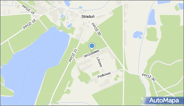 Straduń, Wrzosowa, mapa Straduń