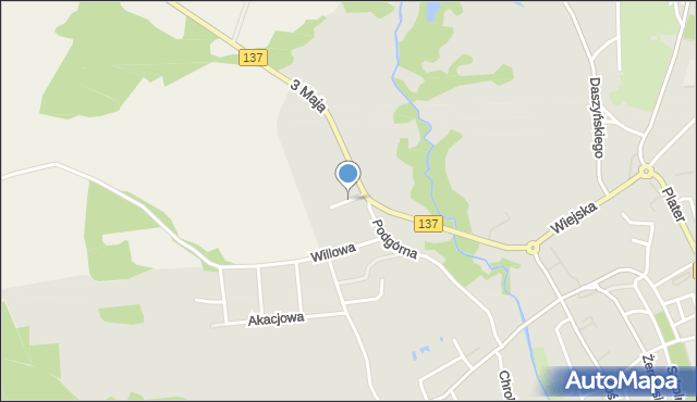 Sulęcin, Wrzosowa, mapa Sulęcin