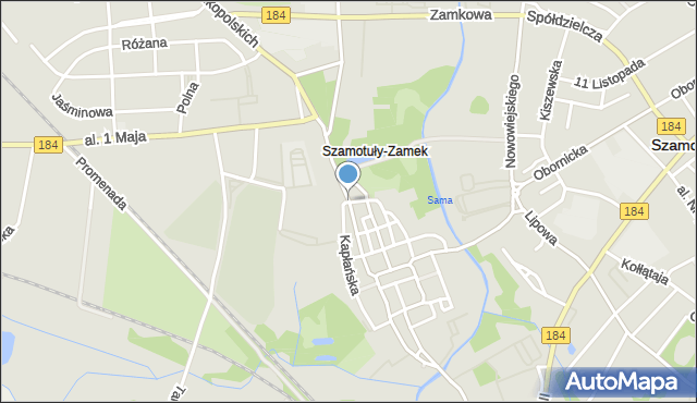 Szamotuły, Wroniecka, mapa Szamotuły