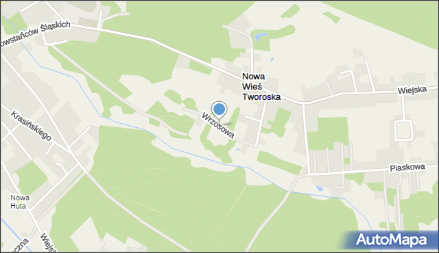 Tworóg, Wrzosowa, mapa Tworóg