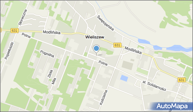 Wieliszew, Wrzosowa, mapa Wieliszew