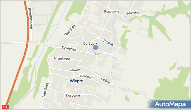 Wieprz gmina Radziechowy-Wieprz, Wrzosowa, mapa Wieprz gmina Radziechowy-Wieprz