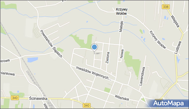 Wołów, Wrzosowa, mapa Wołów