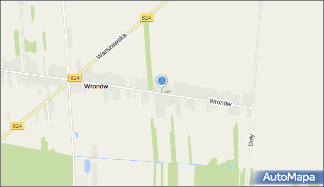 Wronów gmina Końskowola, Wronów, mapa Wronów gmina Końskowola