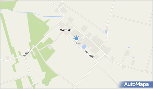 Wrzoski gmina Miedzna, Wrzoski, mapa Wrzoski gmina Miedzna