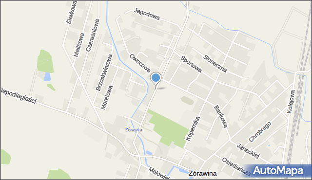 Żórawina, Wrocławska, mapa Żórawina