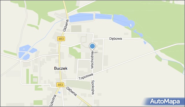 Buczek powiat łaski, Wschodnia, mapa Buczek powiat łaski